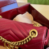 Gucci Gg Marmont Small Matelassé Shoulder Bag Burgundy 8.7 Inches