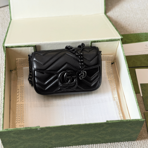Gucci Gg Marmont Mini Belt Bag Black 6.5 Inches