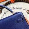[Premium Quality] – Hermès Kelly Mini II Bag Blue 7.5 Inches
