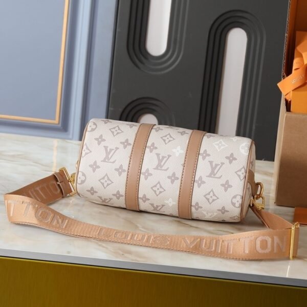 Louis Vuitton Keepall Bandoulière 25 Monogram Beige 9.9 Inches