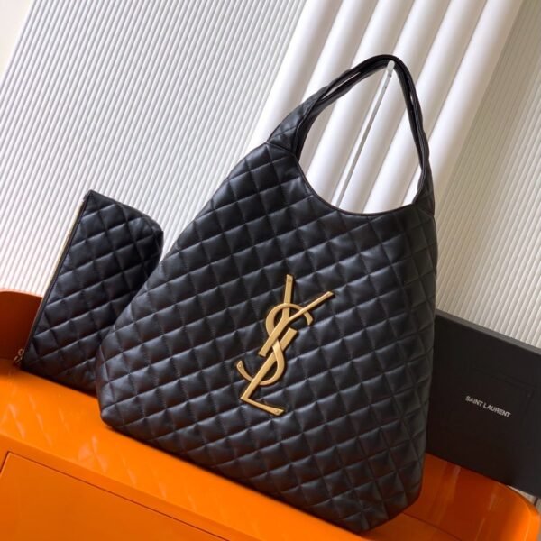 [Premium Quality] – Saint Laurent Icare Maxi Shopping Bag Black 13.8 Inches 698651Aaang1000