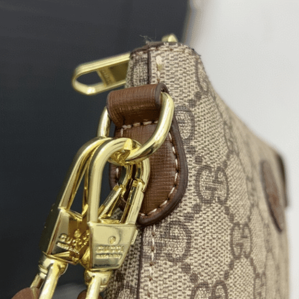 Gucci Gg Supreme Mini Messenger Bag Beige 6.7 Inches