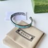 Gucci Cuff Bracelet Interlocking Gg Sterling Silver Turquoise Enamel