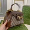 Gucci Horsebit 1955 Mini Top Handle Bag Beige 8.7 Inches