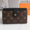 Louis Vuitton Compact Wallet Pallas Monogram Black 6 Inches M60140