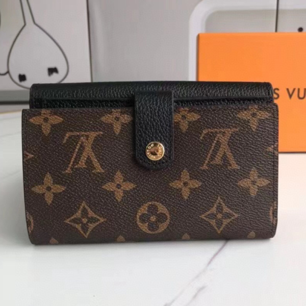 Louis Vuitton Compact Wallet Pallas Monogram Black 6 Inches M60140