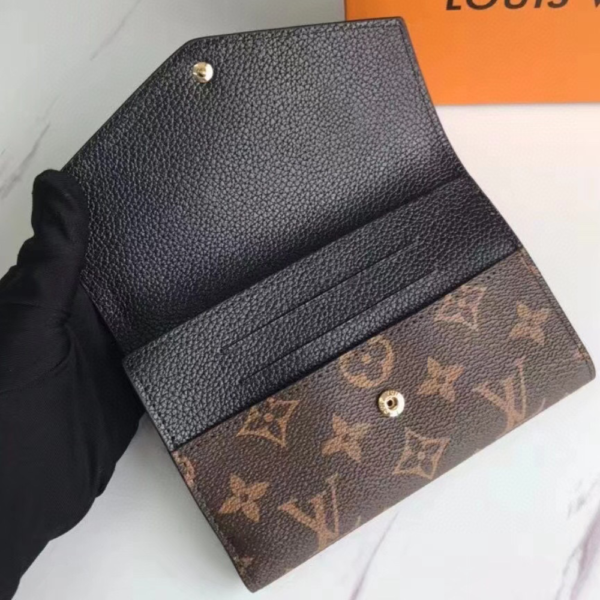 Louis Vuitton Compact Wallet Pallas Monogram Black 6 Inches M60140