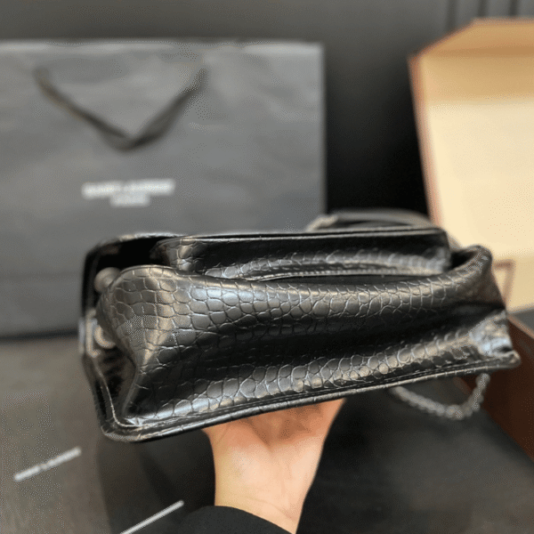 Saint Laurent Niki Bag Black Croc 11 Inches