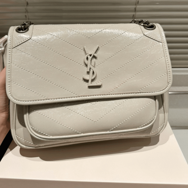 Saint Laurent Niki Bag Gray Quilted 11 Inches