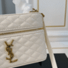 Saint Laurent Quilted Mini Vanity Bag Off White 7.1 Inches 7667311El079207