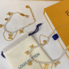 Louis Vuitton Monogram Flower Pearl Charm Bracelet Gold-Tone