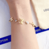 Louis Vuitton Monogram Flower Charm Bracelet Gold-Tone