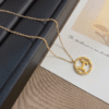 Hermès H Circle Pendant Necklace Gold-Tone