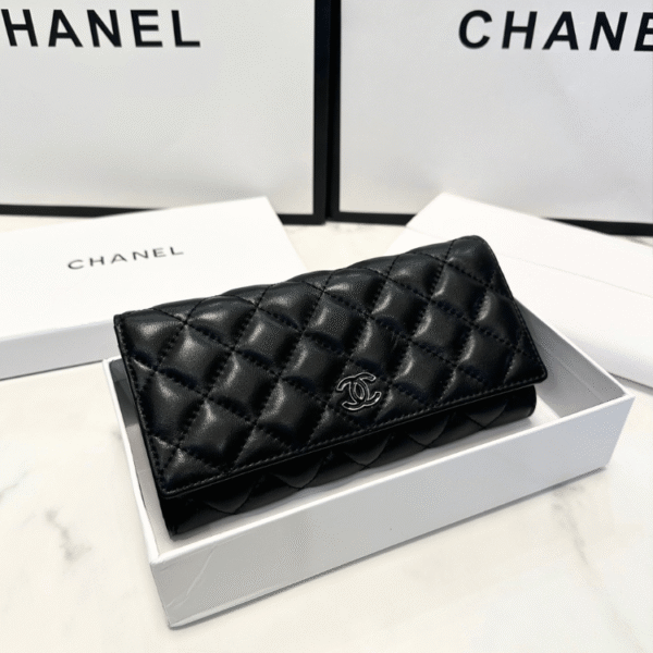 Chanel Classic Small Flap Wallet Black Caviar Silver Hardware 4.7 Inches