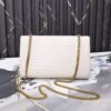 Saint Laurent Kate Medium Tassel In Crocodile White 9.4 Inches