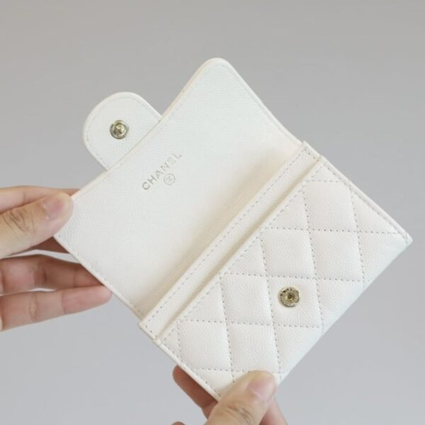 Chanel Classic Card Holder Wallet White 4.2 Inches AP0214 B10583 10601