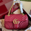 Gucci Gg Marmont Small Matelassé Shoulder Bag Burgundy 8.7 Inches
