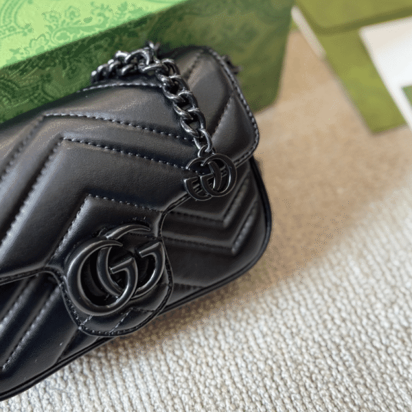Gucci Gg Marmont Mini Belt Bag Black 6.5 Inches