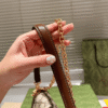 Gucci Horsebit 1955 Asymmetric Shoulder Bag Brown 7.9 Inches