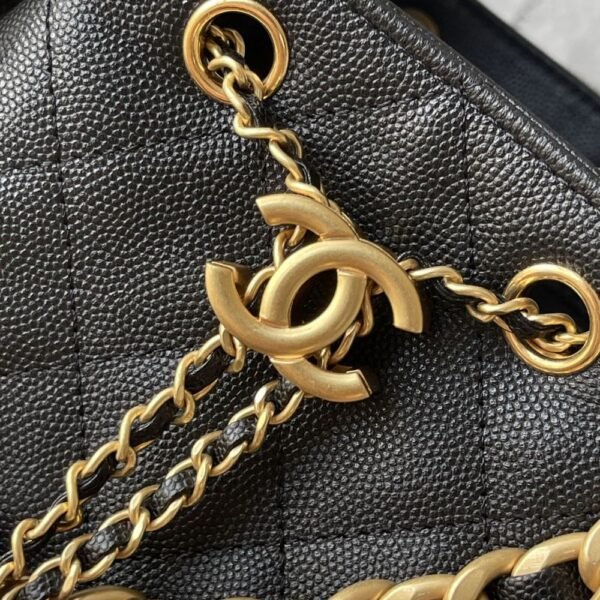 [Premium Quality] – Chanel 25 Small Handbag Grained And Gold Tone Metal Black 10.2 Inches As5293 B20304 94305