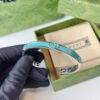 Gucci Cuff Bracelet Interlocking Gg Sterling Silver Turquoise Enamel