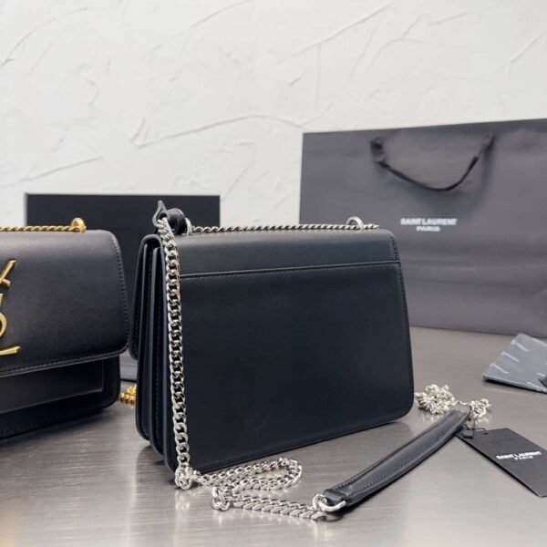 Saint Laurent Sunset Medium In Smooth Leather Black 9.8 Inches