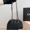Chanel Clutch With Strap Gold Metal Denim Blue 20cm