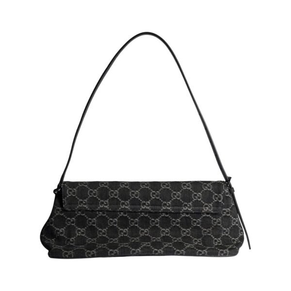 Gucci Madison Medium Shoulder Bag GG Denim Black 12.2 Inches