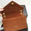 Saint Laurent Envelope Medium Matelassé Suede Shoulder Bag Brown 9.6 Inches