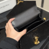 Saint Laurent Cassandra Bag Black 7.9 Inches