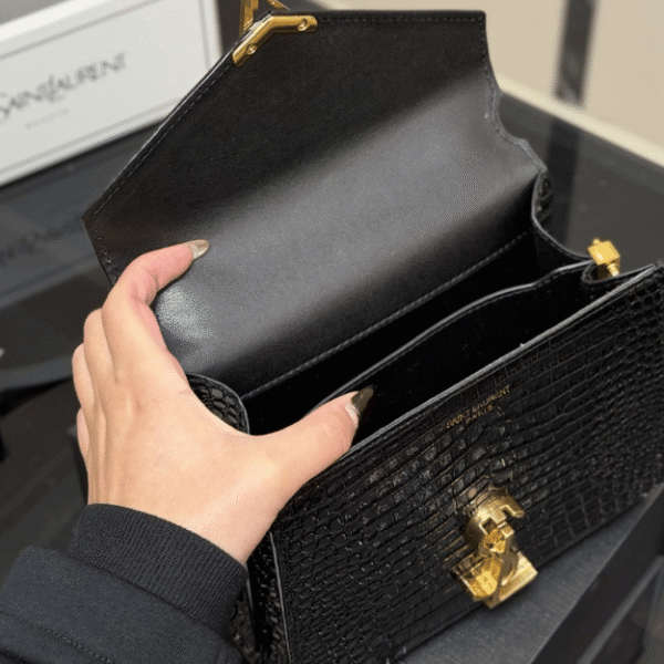Saint Laurent Cassandra Bag Black 7.9 Inches