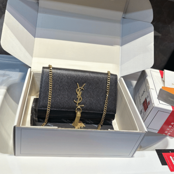 Saint Laurent Kate Woc With Tassel Black 9.4 Inches