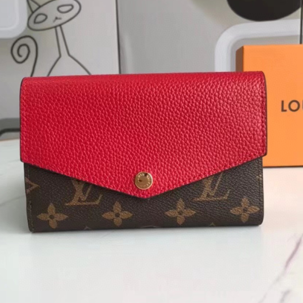 Louis Vuitton Compact Wallet Pallas Monogram Cerise 6 Inches M60140