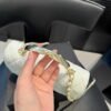 8-17 Chanel Clutch With Strap Shiny Crumpled With Imitation Pearls White 7.9 Inches Ap3803 B15603 10601