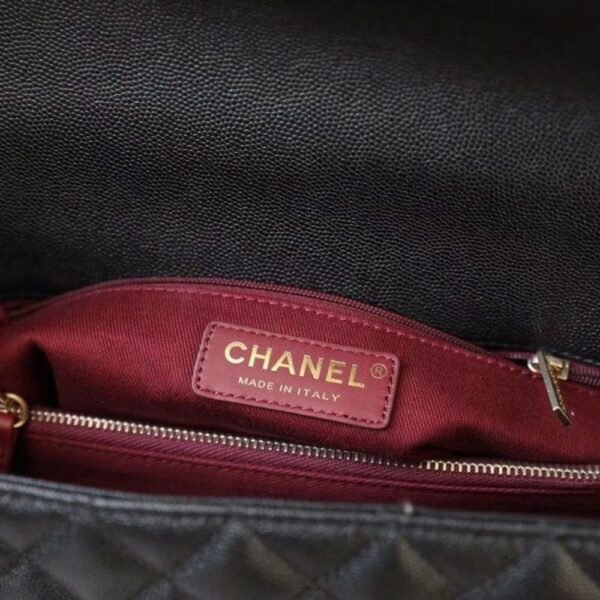 Chanel Large Flap Bag With Top Handle Black 11 Inches A92991