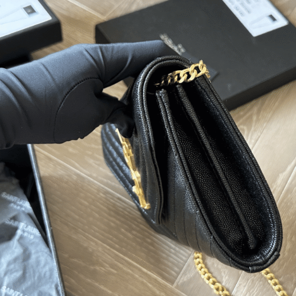 Saint Laurent Matelassé Envelope Bag Black 8.7 Inches