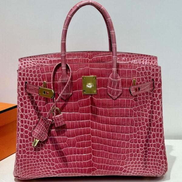 [Premium Quality] – Hermès Birkin Bag Fuchsia Crocodile 11.8 Inches