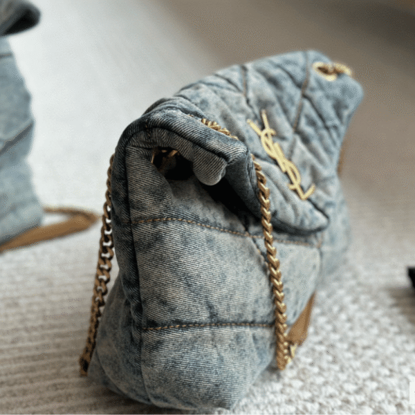 Saint Laurent Loulou Puffer Bag Denim 11.4 Inches