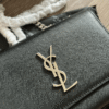Saint Laurent Kate Bag Black Pebbled 7.9 Inches