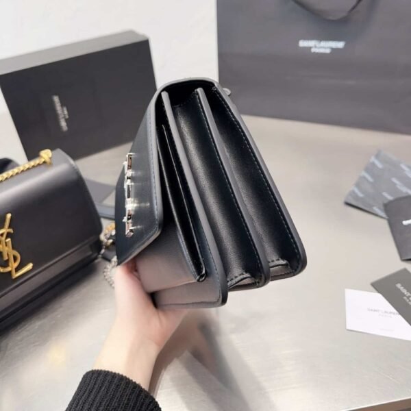 Saint Laurent Sunset Medium In Smooth Leather Black 9.8 Inches