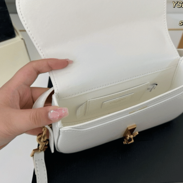 Saint Laurent Voltaire Shoulder Bag Mini White 8.3 Inches