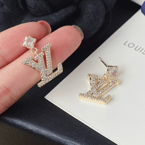 Louis Vuitton Lv Charm Drop Earrings Gold-Tone