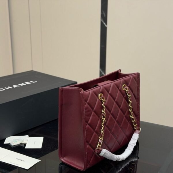 Chanel Small Shopping Bag Gold Tone Burgundy 12.2 Inches AS4940 B17067 NY570