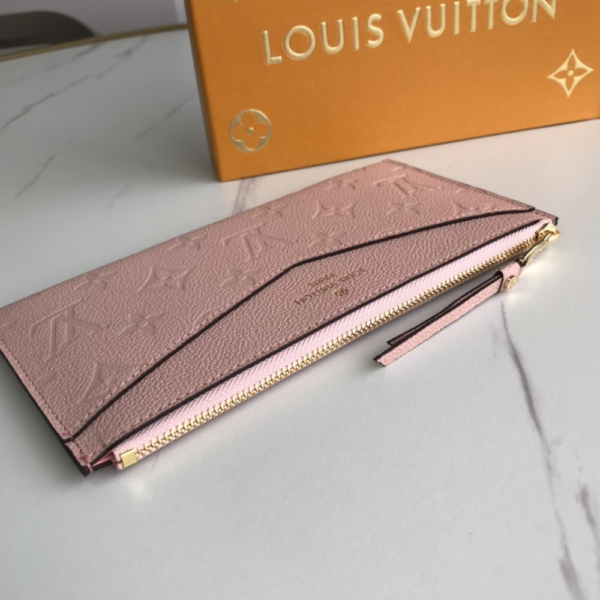 89-2 Louis Vuitton Pochette Melanie Monogram Empreinte Rose Ballerine 9 Inches M68712