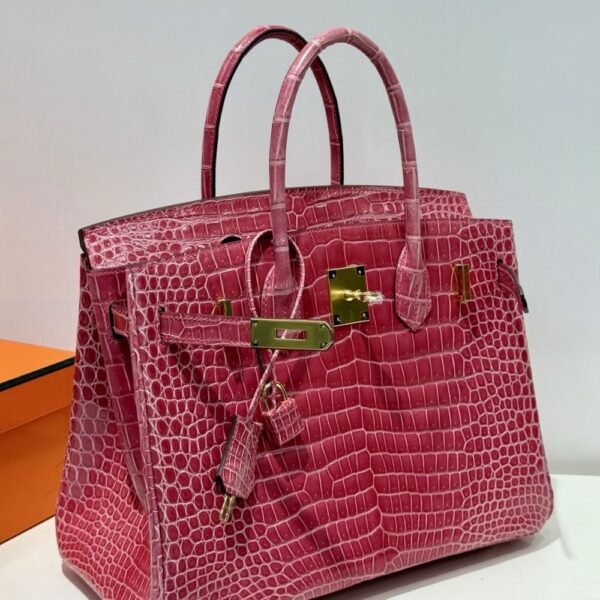 [Premium Quality] – Hermès Birkin Bag Fuchsia Crocodile 11.8 Inches
