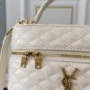 Saint Laurent Quilted Mini Vanity Bag Off White 7.1 Inches 7667311El079207