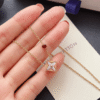 Louis Vuitton Monogram Flower Pendant Necklace Gold-Tone