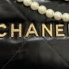 [Premium Quality] – Chanel 22 Mini Handbag Shiny Crystal Pearls Gold Tone Metal Black 7.8 Inches As3980 B10672 94305