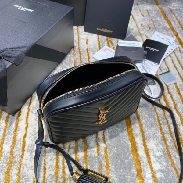 [Premium Quality] – Saint Laurent Lou Camera Bag In Quilted Black Gold Leather 9 Inches 612544Dv7071000