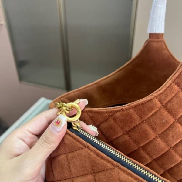 Saint Laurent Large Tote Bag In Suede Copper 14.2 Inches